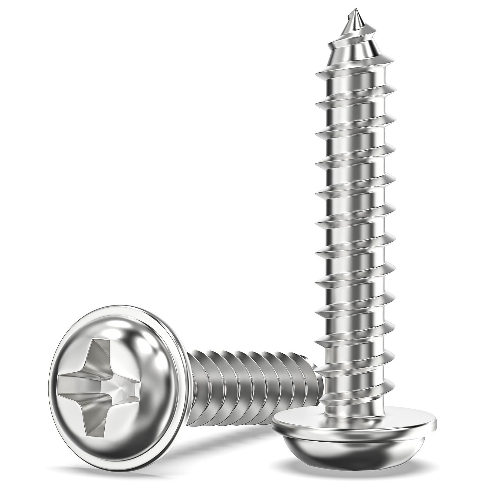 Valorada 100Pcs M4 x 20mm Screws for Wood, Modified Truss Head Self Tapping Screws, Phillips Drive, 304 Stainless Steel