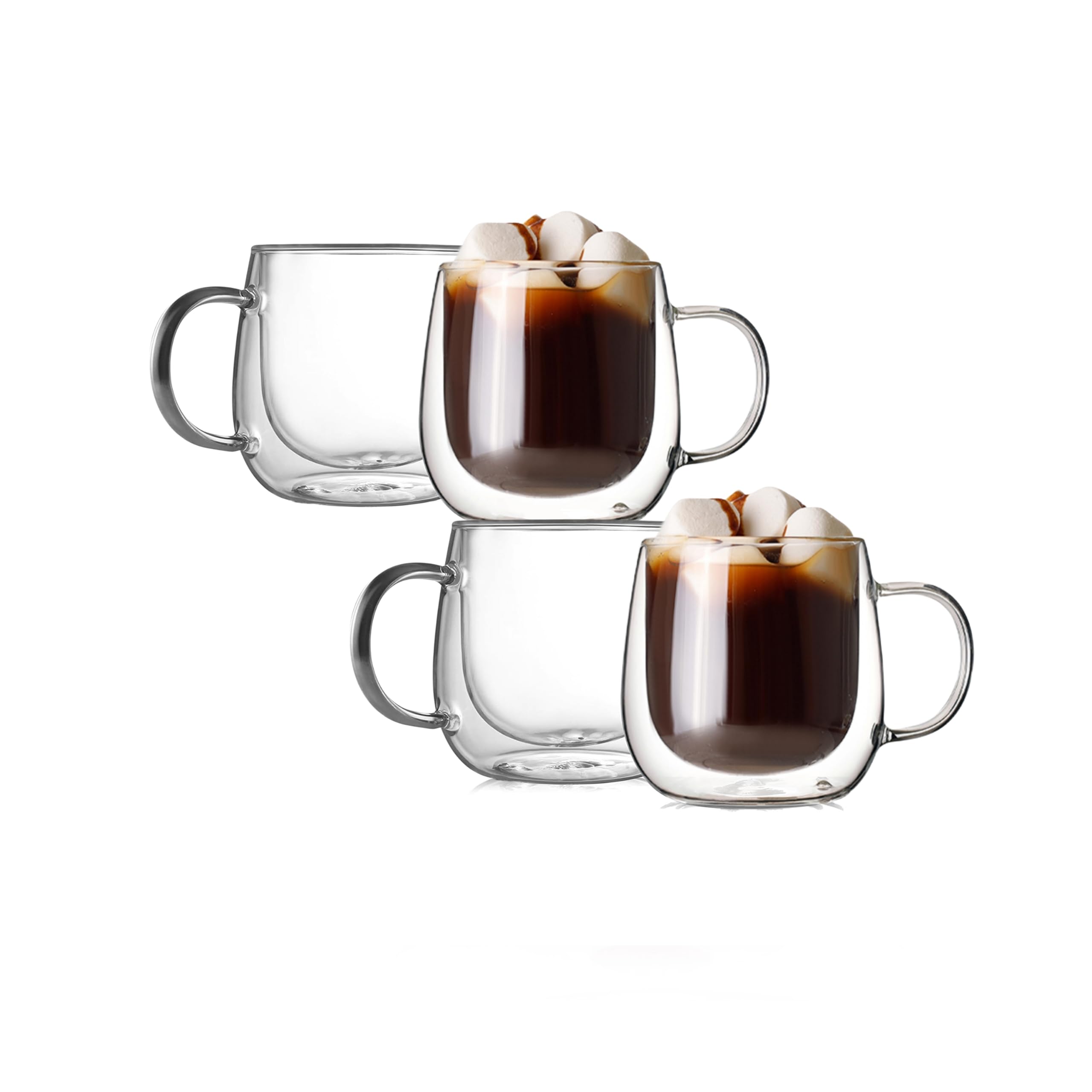 CNGLASS Insulated Double Wall Espresso Glass Mugs 160ml, Small Thermal Borosilicate Glass Coffee Mugs Set of 4 — image 1