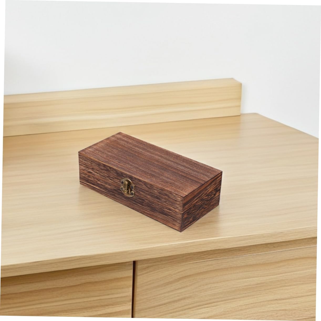 2pcs Box Retro present Box Wooden Storage Chests Small Wood Storage Case Trinket Treasure Chest Jewelry Case with Lid Wood Jewelry Organizer Wooden Dark Brown