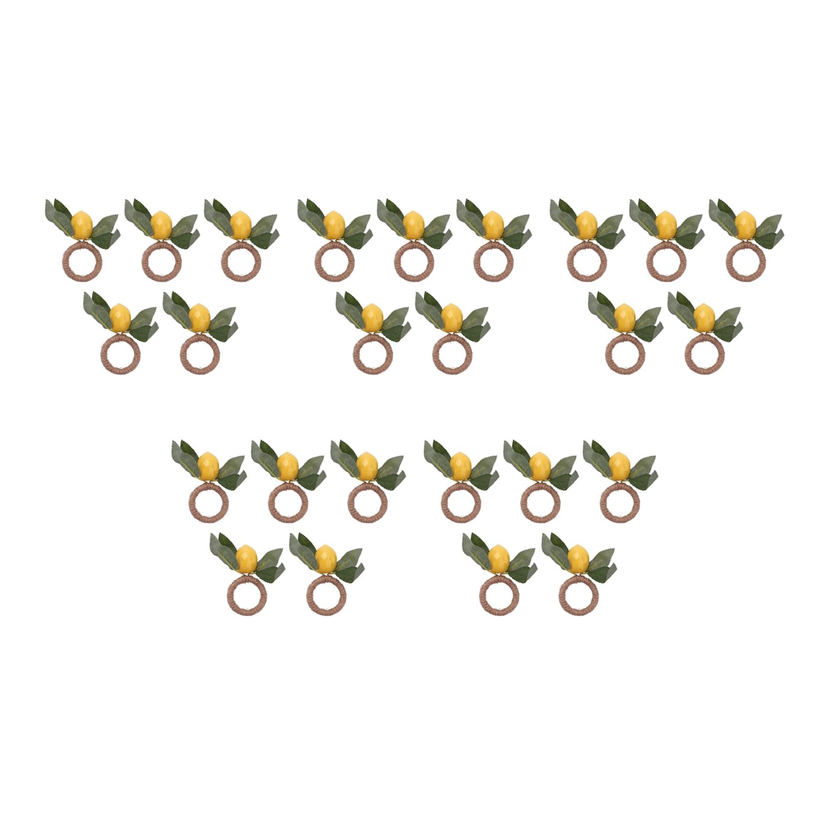 Hndhbfgrt 25X Lemon Napkin Rings Set,Lemon Vine Napkin Rings,Dinning Table Setting Napkin Holder for Home,Dining Table