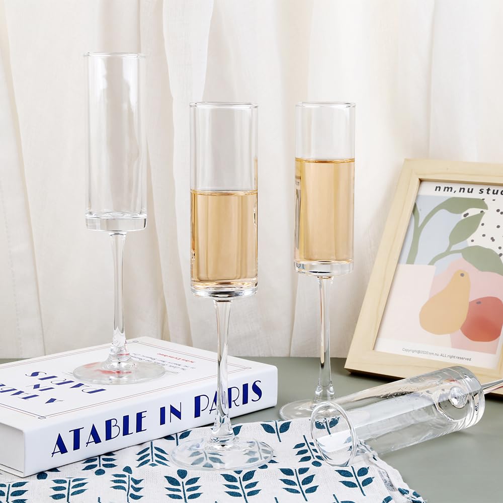Elegant Champagne Flutes Set of 2 -6 Elegant Champagne Flutes Set of 2 -6