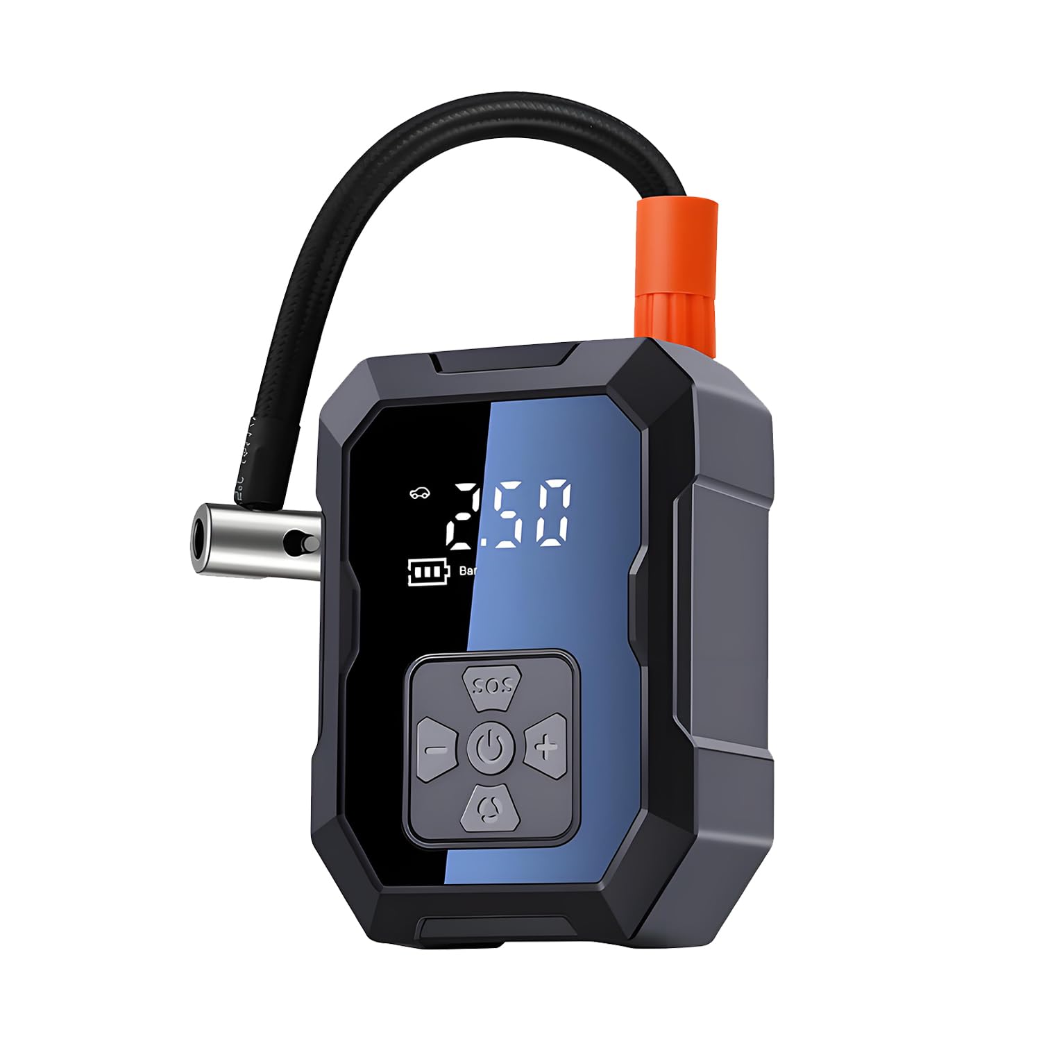 QUMOX Portable Air Compressor Tire Inflator – 4000mAh Rechargeable Cordless Air Pump for Car, Bike, Motorcycle, Ball & Sports Equipment with Digital Display and Auto Shut-Off
