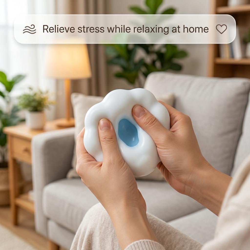 2026 New Coconut Oil Stress Ball, Fidget Squishy Toy, Shapeable Squeeze Vacuum Ball, Crunchy Specs Stress Relief Toy for Anxiety & Relaxation, Kneadable Toy (Pink, 2.36in)