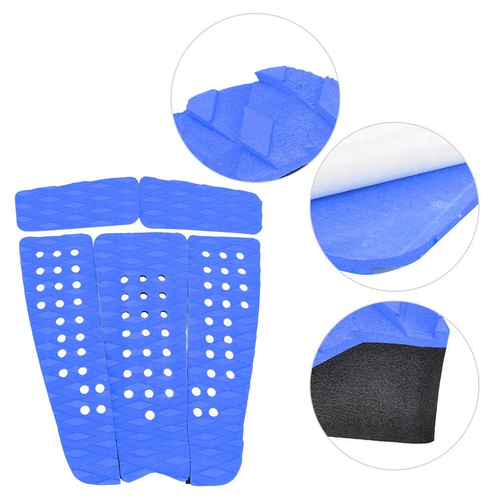 Planche De Surf Traction Pad , 5 Pcs Durable Eva Antidérapant Planche De Surf Yacht Bateau Traction Pad Grip Mat Skimboard Grip Pad Skimboard Grip Pad Débutant Planche De Surf(Bleu