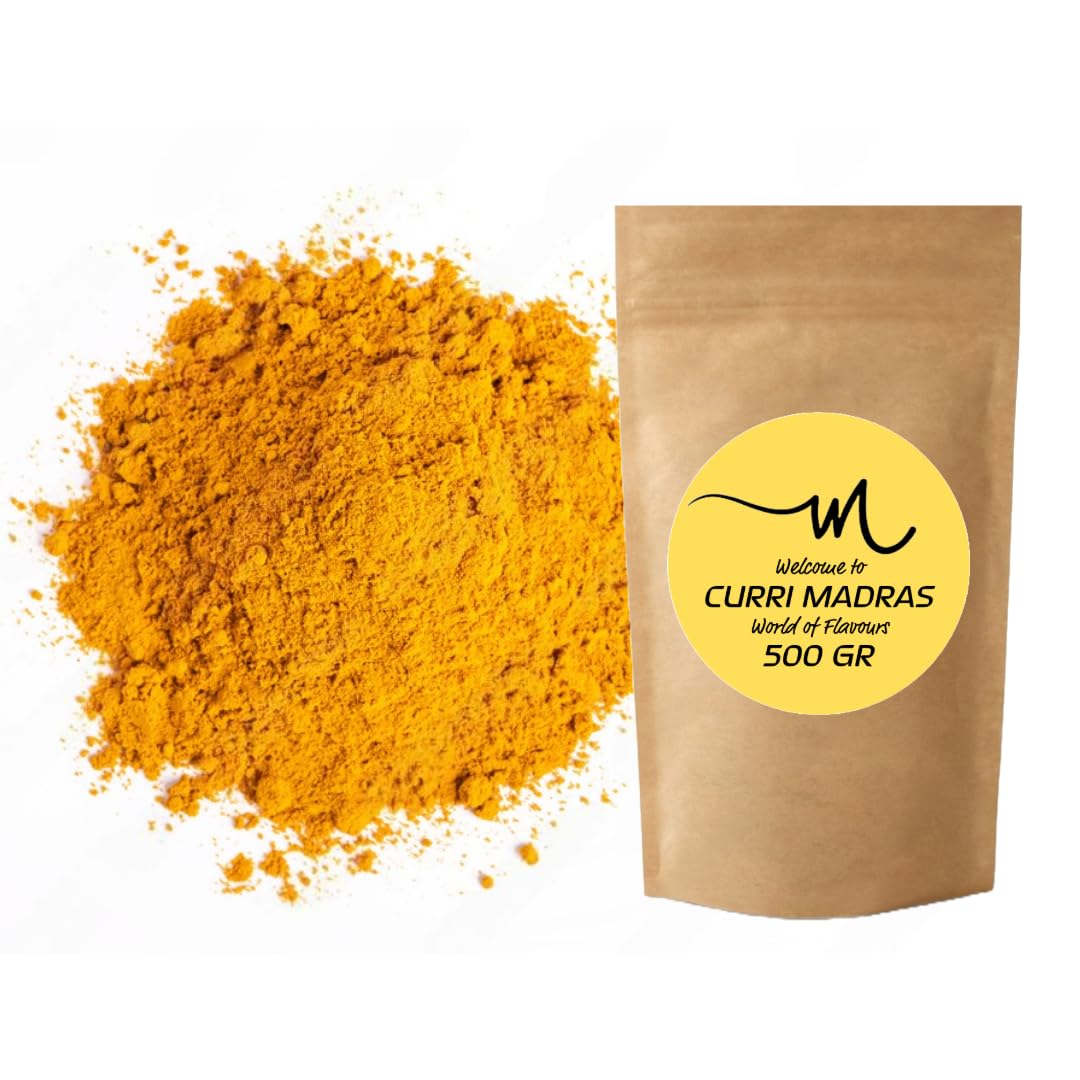Curry Madras en Polvo Sin Gluten, Curry en Polvo, Curry Japonés, Mezcla de Especias para Cocinar, Especieros para Cocina, Curry Madras, Mezcla de Especies India - DnnG (250, Gramos)