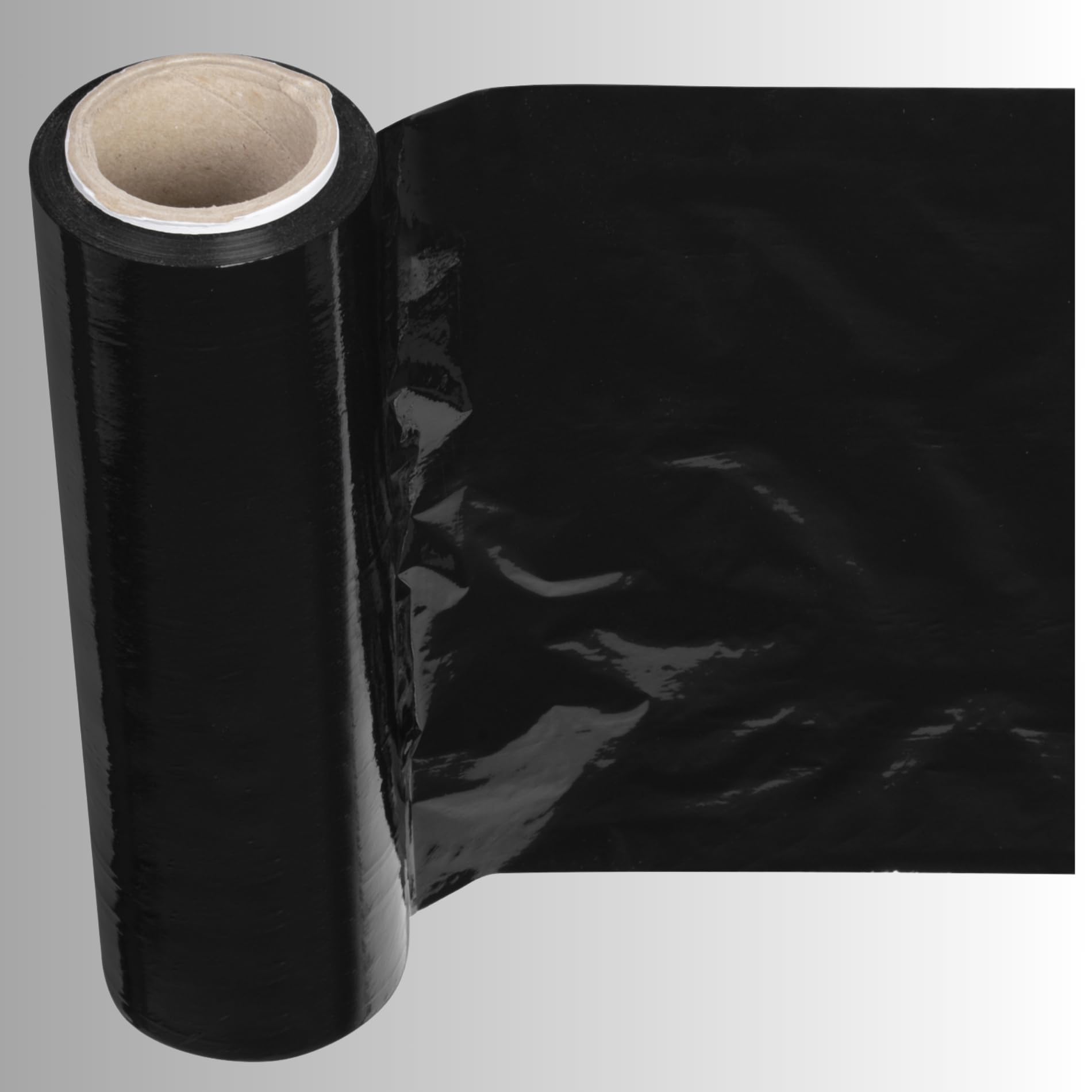 30 Stück Mini Stretchfolie Schwarz 25cm - Ministretchfolie - Mini-Rollen Verpackungsmaterial 85 m - Handfolie ohne Griff - Strechfolienrolle - Schutzfolie für Versandpakete - Wickelfolie