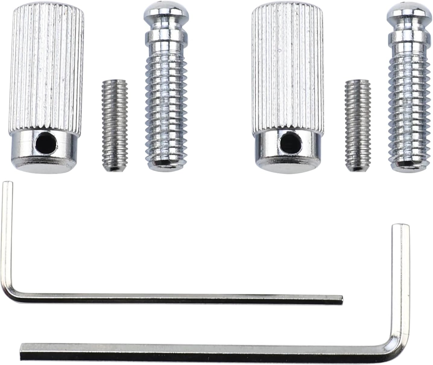 Electric Guitar Bridge Studs Anchors M6 Metric Thread Mounting Studs and Inserts Bushings Compatible with Modern American Standard Stratocaster Strat Guitar Bridges Replacement Parts Chrome image 3