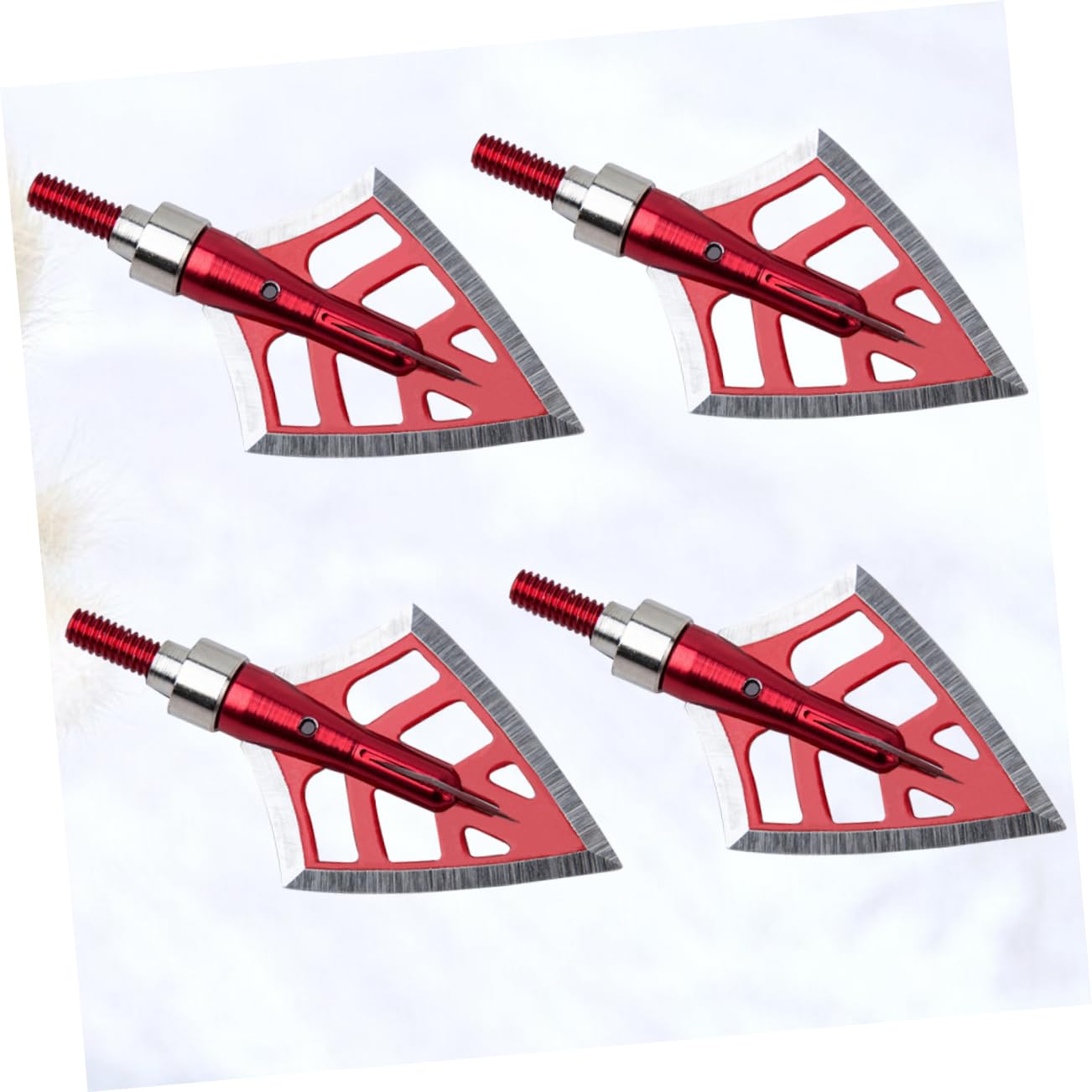 Durable Stainless Steel Broadheads 4pcs Fixed Arrow Tips Precision Shooting Archery Hunting Easy Screw Thread Mounting