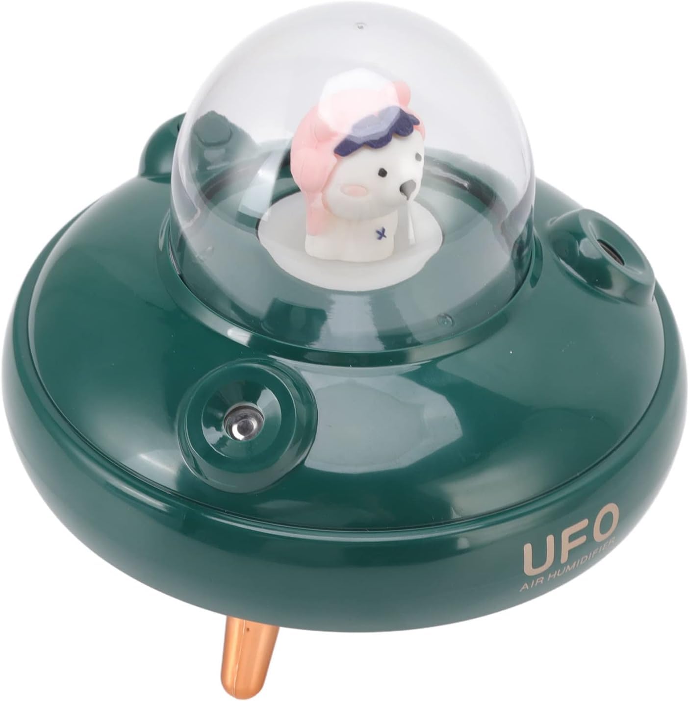 per Uso Domestico Umidificatore da 400 ml, umidificatore a Nebbia Fredda con Luce Notturna a Doppio ugello, Mini umidificatore Silenzioso Verde for Camera da Letto