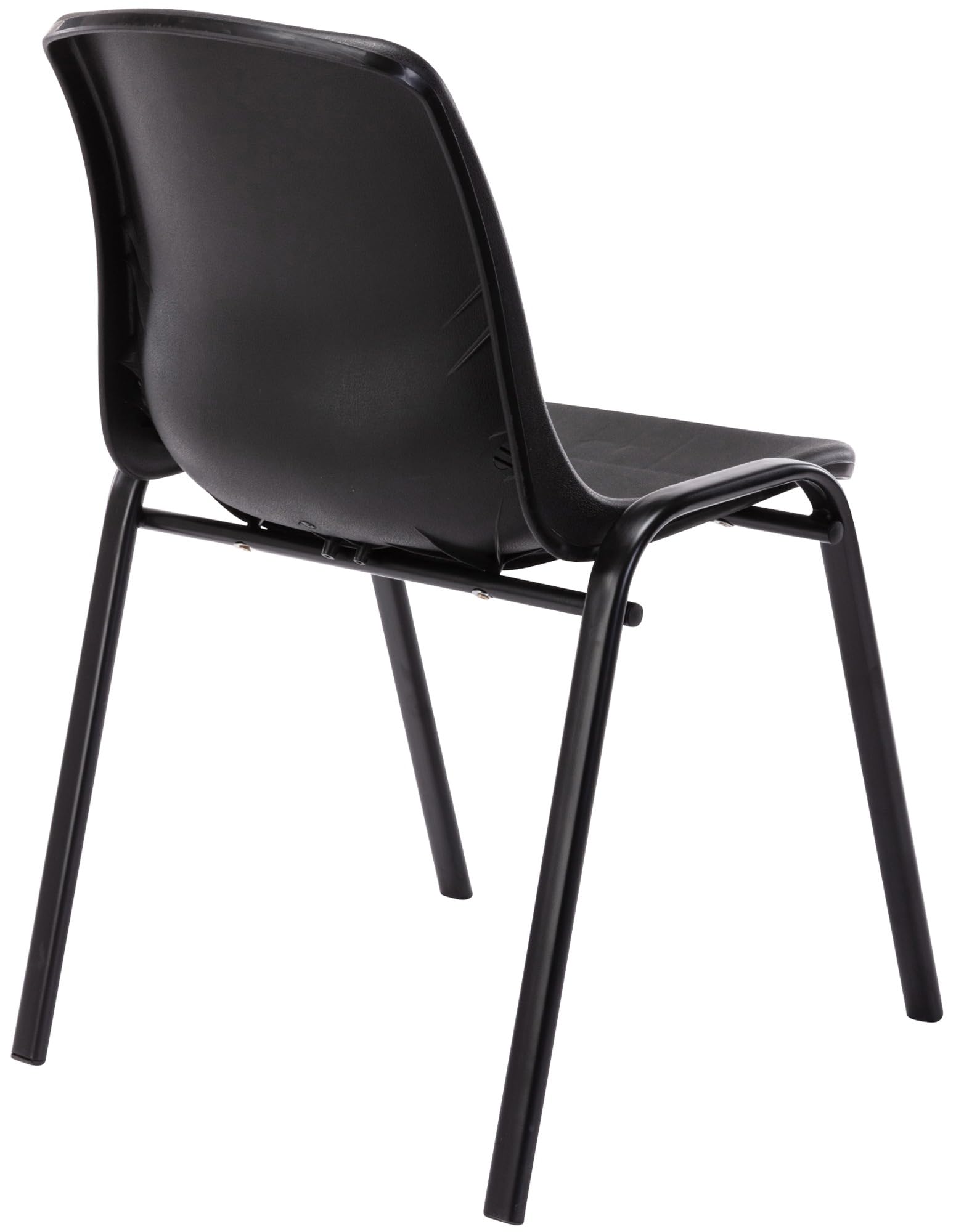 CLP Silla Apilable Nowra I Butaca De Salón con Base De Metal I Silla De Cocina En Polipropileno Color:Negro