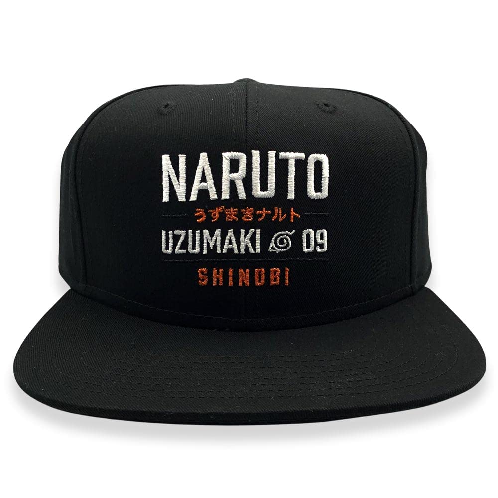 BioworldNaruto Uzumaki Shinobi Snapback Cap Black, Black, One Size