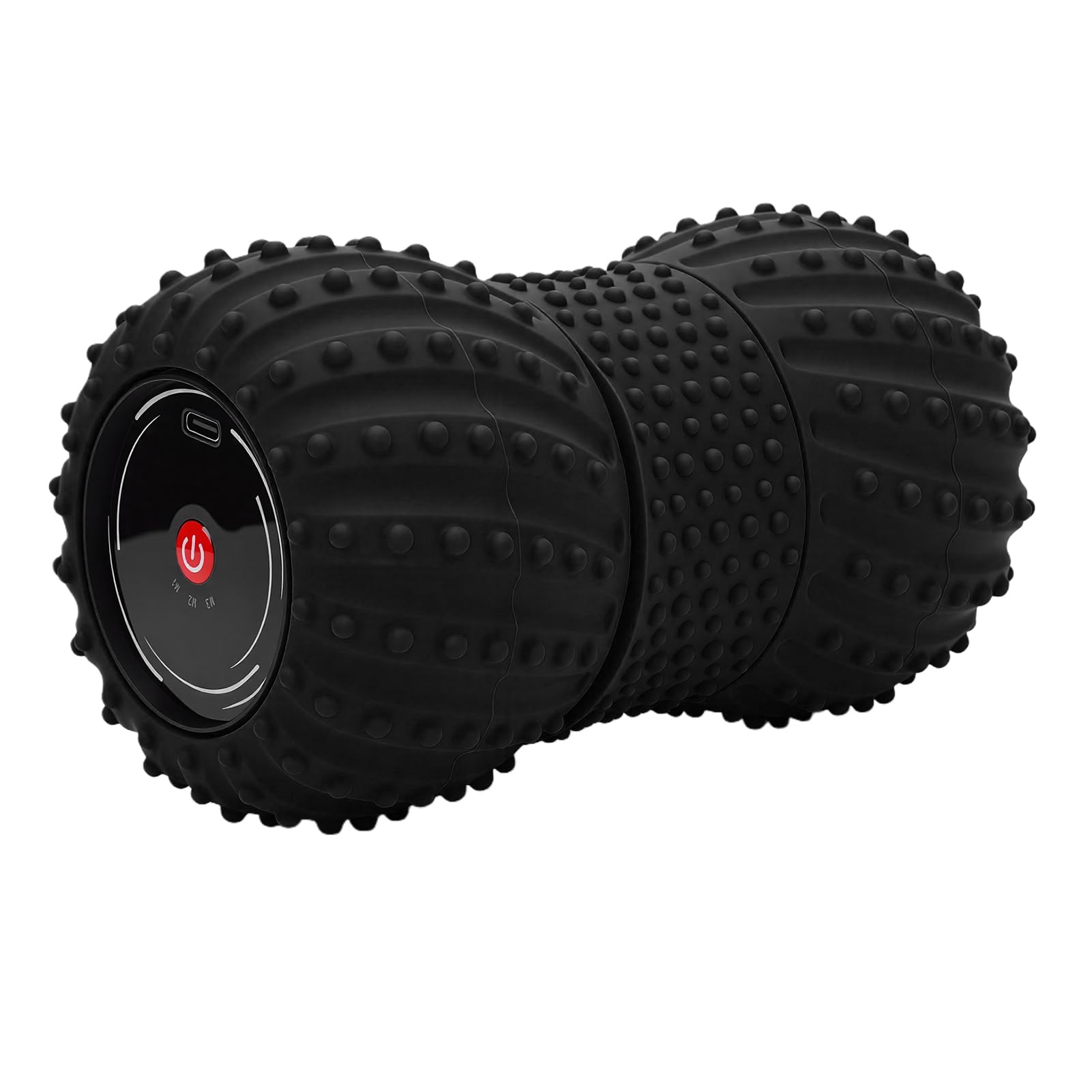 Pssopp Boule de Massage électrique aux Cacahuètes, Rouleau de Balle de Yoga en Plastique avec Système Sonore intégré, équipement de Relaxation Musculaire Rechargeable de 800 MAh pour les (BLACK)