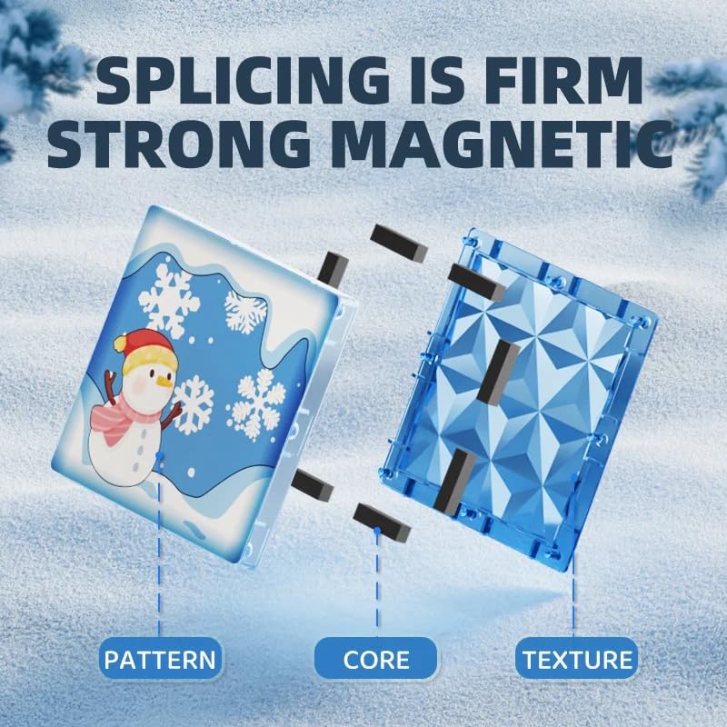 Image of Happy Hues Light Magnetic Tiles- Building Blocks for Kids 3D STEAM Educational Toys, Magnetic Marble Run /Toys for Kids Age 3 +Year Old Boys Girls Creative Gift (Snowy)