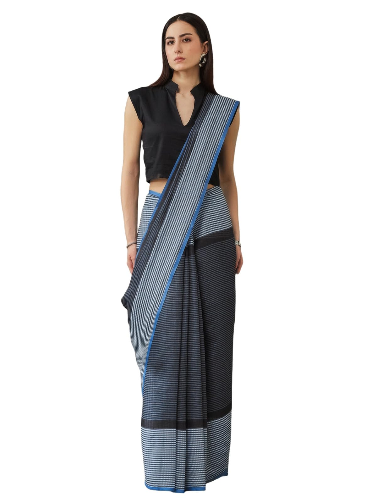 siril Women's Cotton Linen Printed Saree with Unstitched Blouse Piece-picture-34