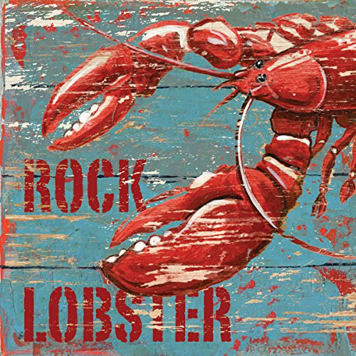Gango Editions Vintage, Retro Old Fashioned Decor; Crab Shack And Rock Lobster Paper Signs; Two 12X12 Poster Prints #TOP2