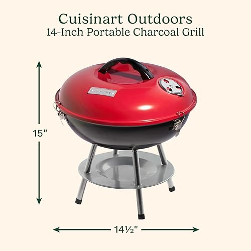 Miniatura 2 de Portátil barbacoa de carbón Cuisinart ccg-190 14 in Rojo
