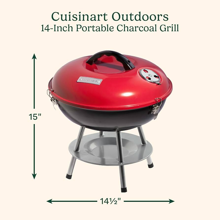 Cuisinart Outdoor Portable Charcoal Grill BBQ, 14