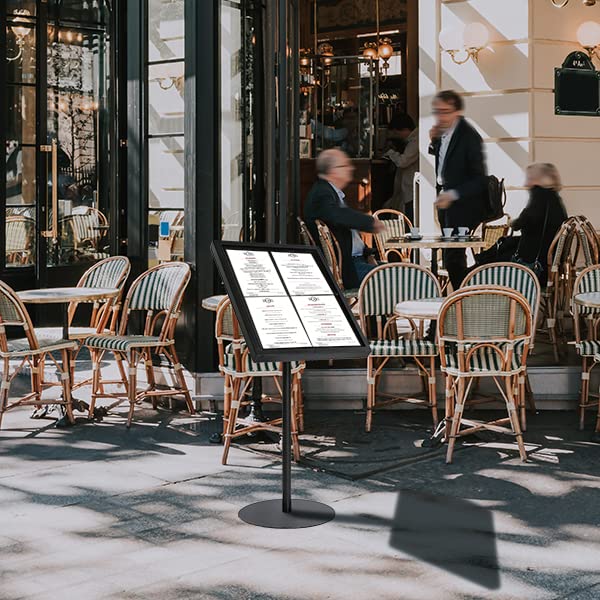 Porte-Menu Restaurant sur Pied 4 feuilles A4 Noir