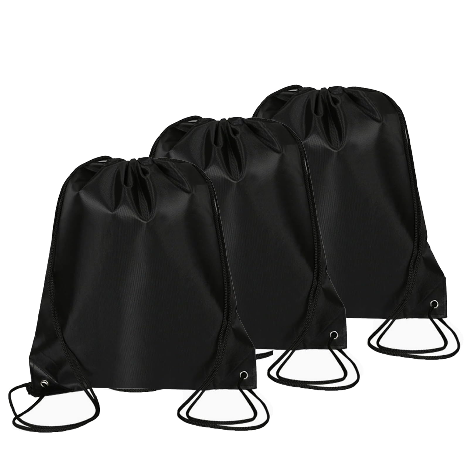 Cfcyhla Drawstring Gym Bag,2-Pack Black String Bags,Gym Sack Backpack,Bags Sports Cinch Sack String Bag,Swimming Bags,Travel Beach School Bag for Women Men