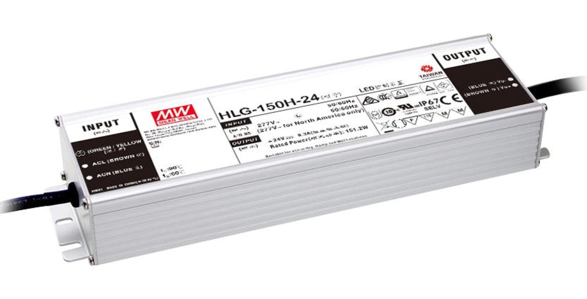 Mean Well LED Netzteil, 24 V, DC, 6,3 A, 150 W, IP65, für LED Beleuchtung