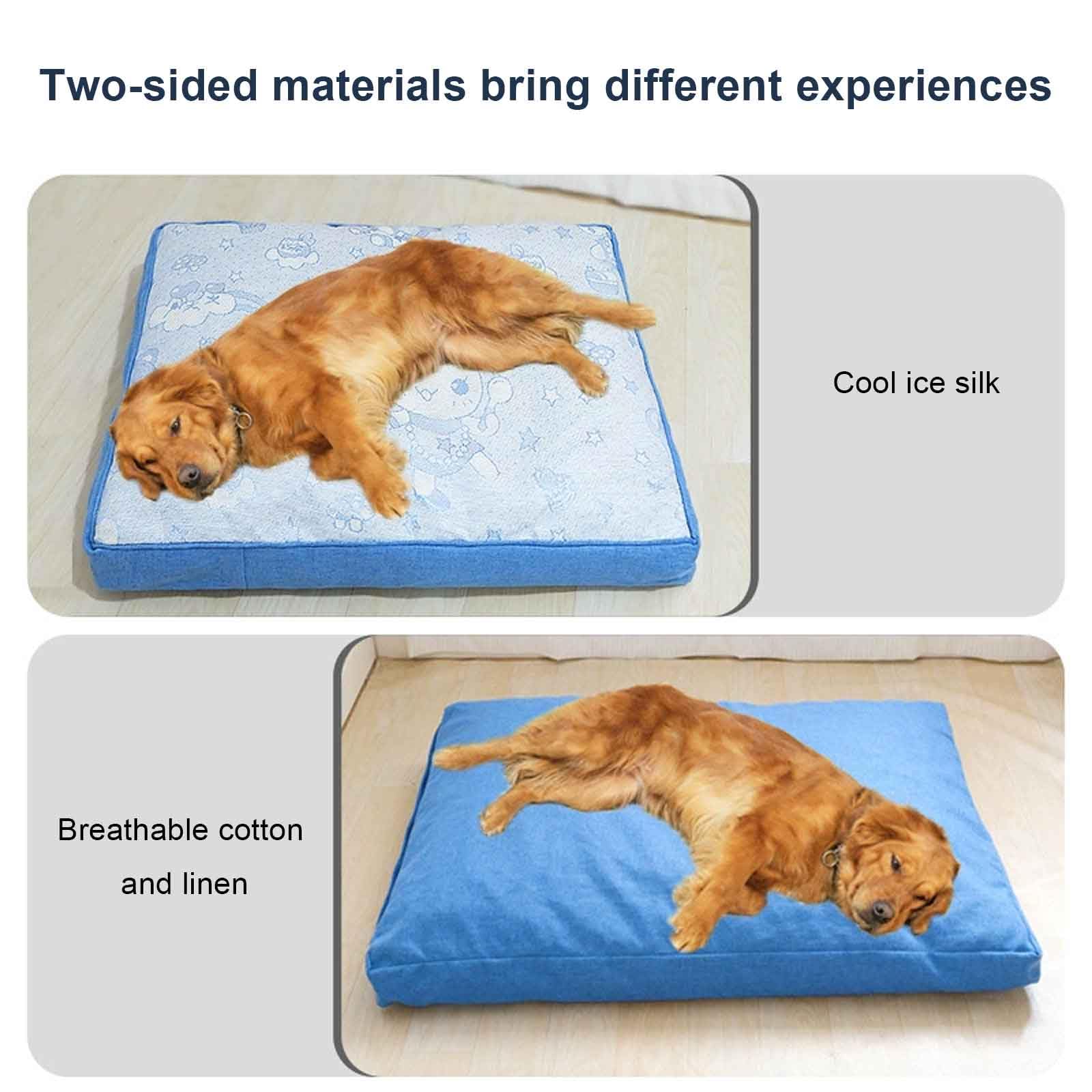 PJDDP - Alfombrilla de refrigeración para perros extra gruesa, cama refrescante para mascotas, alfombrilla de refrigeración transpirable para perros de verano con funda extraíble lavable, uso de doble
