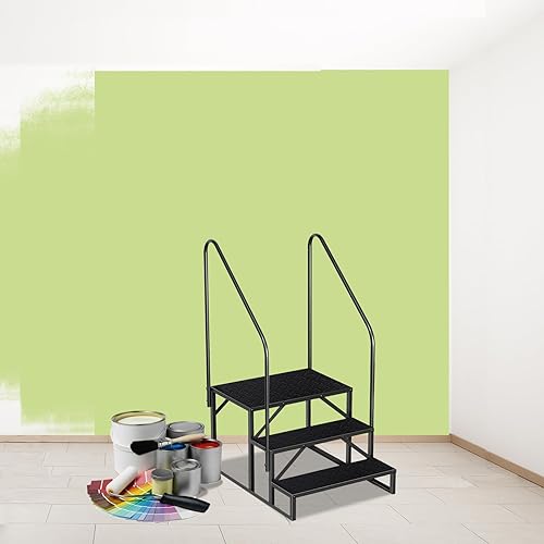 Miniatura 7 de Escalera de taburete de 3 escalones para adultos, escalera de piscina resistente, capacidad de carga de 440 libras, peldaños para bañera de