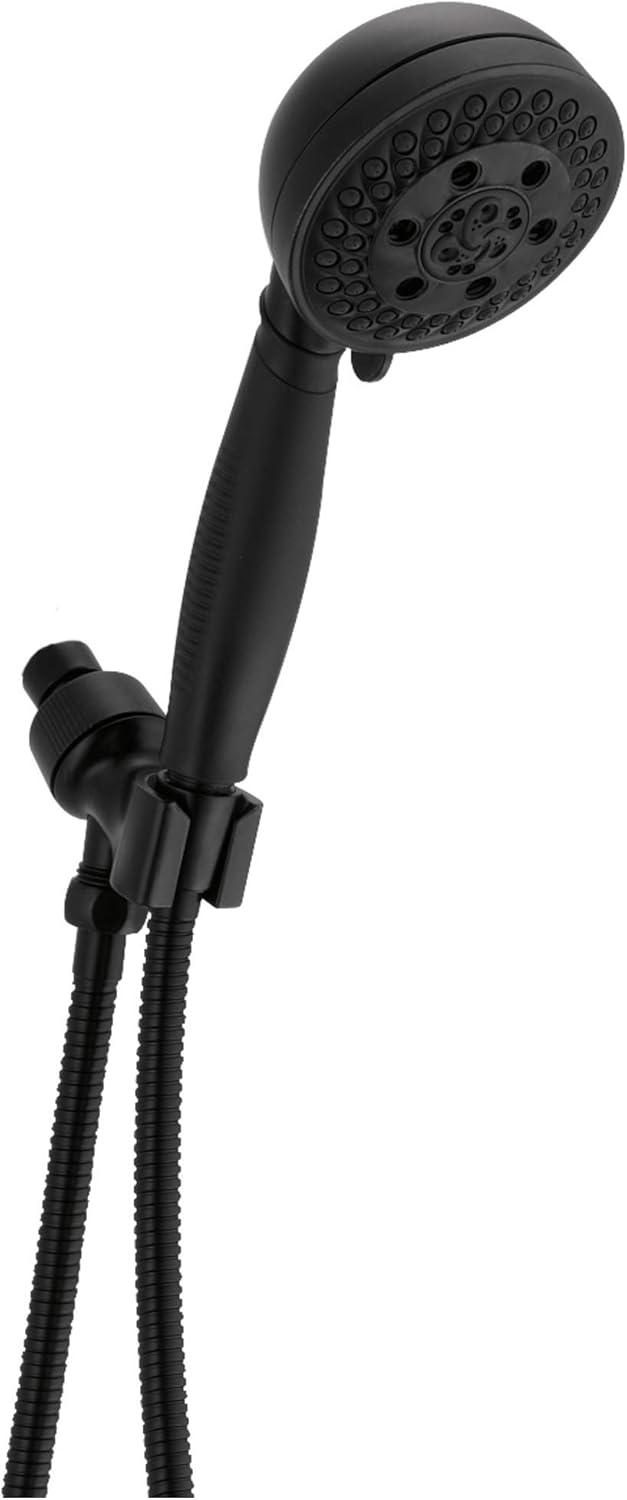 Delta -faucet 54445-BL-PK H2Okinetic Mount Hand Shower Handshower, Black Stainless