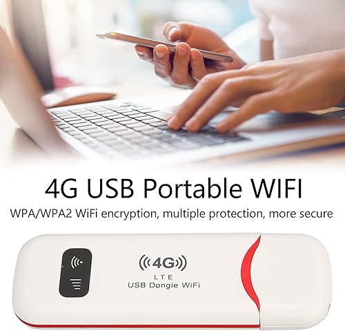 Miniatura 2 de H760R 4G LTE - Enrutador WiFi USB, punto de acceso móvil portátil de 150 Mbps, compatible con 10 dispositivos, cifrado WPA WPA2, desbloqueado para