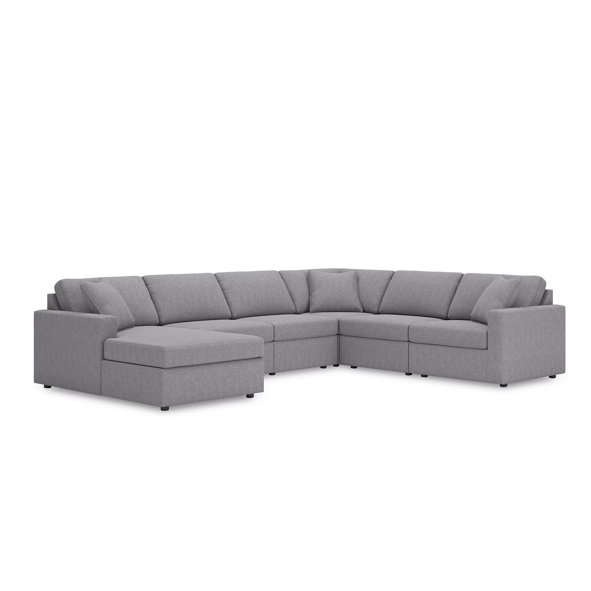 Signature Design by Ashley Modular 6 Seater Sectional Sofa, Granite