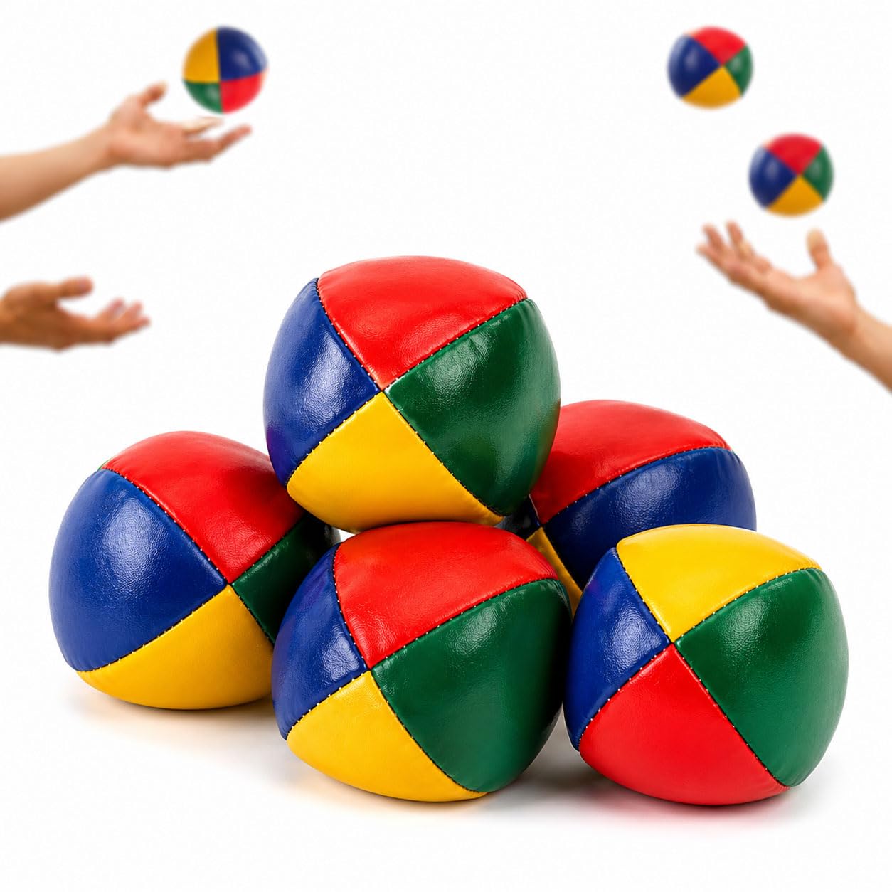 Joyyhaus 5 Pack Juggling Balls for Adults & Children, Soft Easy-Grip