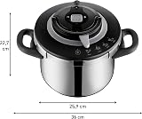 SEB Clipso+ CHEF 6L, Cocotte-minute, 4-6 personnes, Induction, 4programmes de cuisson, Cuisson rapide, Ouverture et fermeture du couvercle d'une seule main, P4550700 - 7