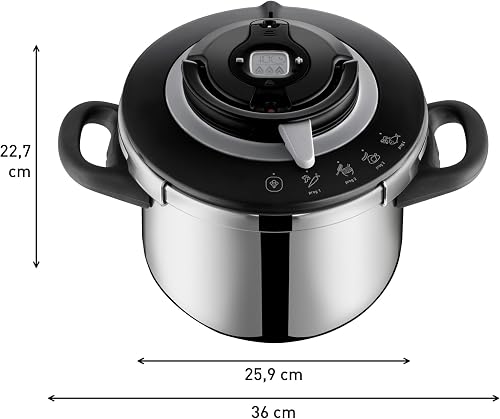 SEB Clipso+ CHEF 6L, Cocotte-minute, 4-6 personnes, Induction, 4programmes de cuisson, Cuisson rapide, Ouverture et fermeture du couvercle d'une seule main, P4550700 - 7
