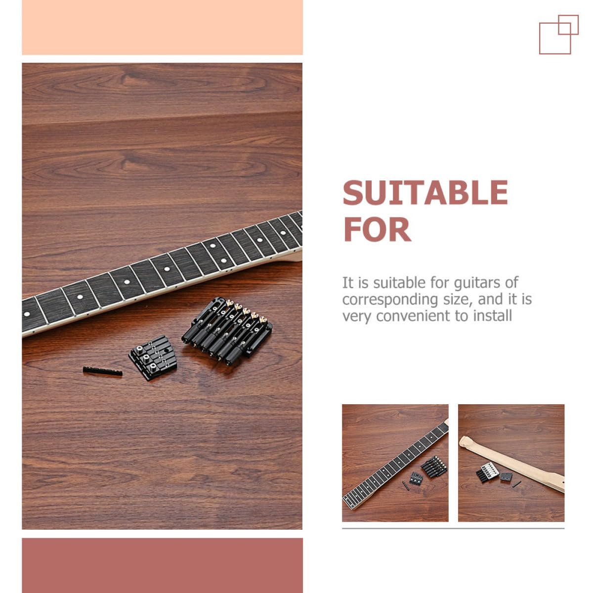 E-gitarrenhals Gs810 1 Satz Holzhals für Gitarre Schwarz