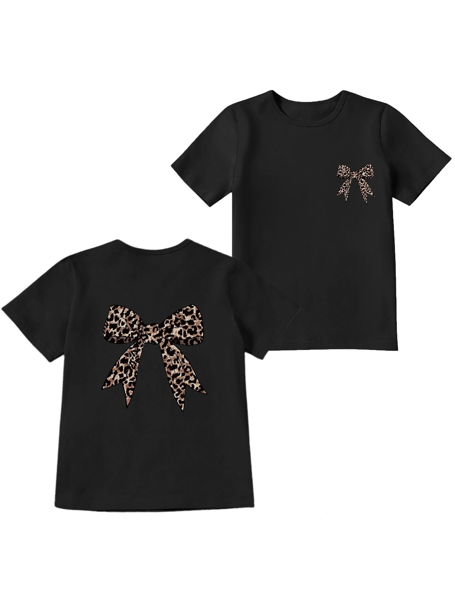 Girls' Graphic Tees Summer Cute Tops Casual Short Sleeve Crew Neck T Shirts