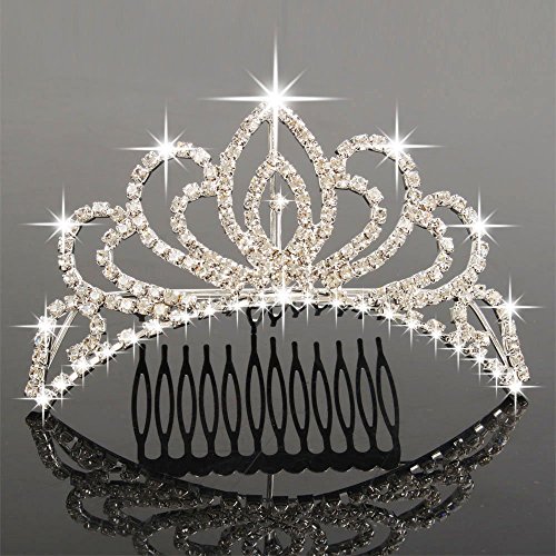 Bseash CROWN Headband Princess Elegant Crown With Combs Pin cover