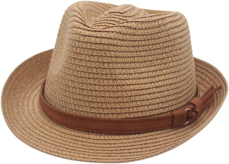 Spring & Summer Straw Hat with Yellow Belt – Small Hat for Men, Gentleman's