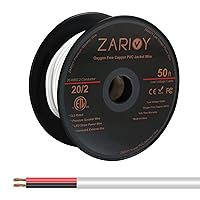 Vista 8 de 50 Pies Cable de Calibre 18 de 2 Conductores Rojo Negro con Chaqueta Blanca CL2 Resistente al Fuego, Cable Eléctrico de Conexión 18AWG Tiras LED