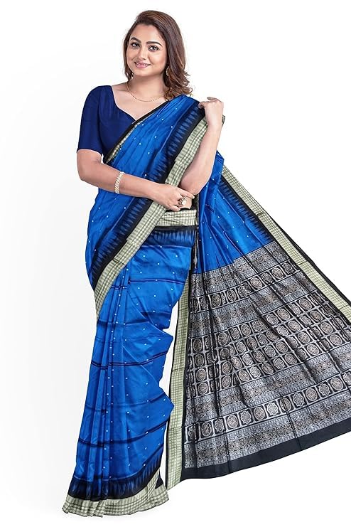 Image of Handmade Pure Bomkai Silk Saree Khandua Natural Silk Ikkat Saree For Women /Ethnic Wear /Traditonal Saree /Handloom Saree With Regular Fit Blouse Piece