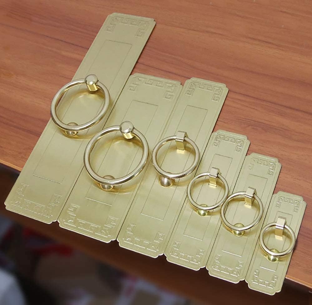 Door Knocker Wall Decor for Front Door Decoration Retro Cupboard Pull Handle Knobs Front Door Knocker Brass Furniture Cabinet Pulls for Kitchen/Bedroom Gold Color(L 12cm/4.7)