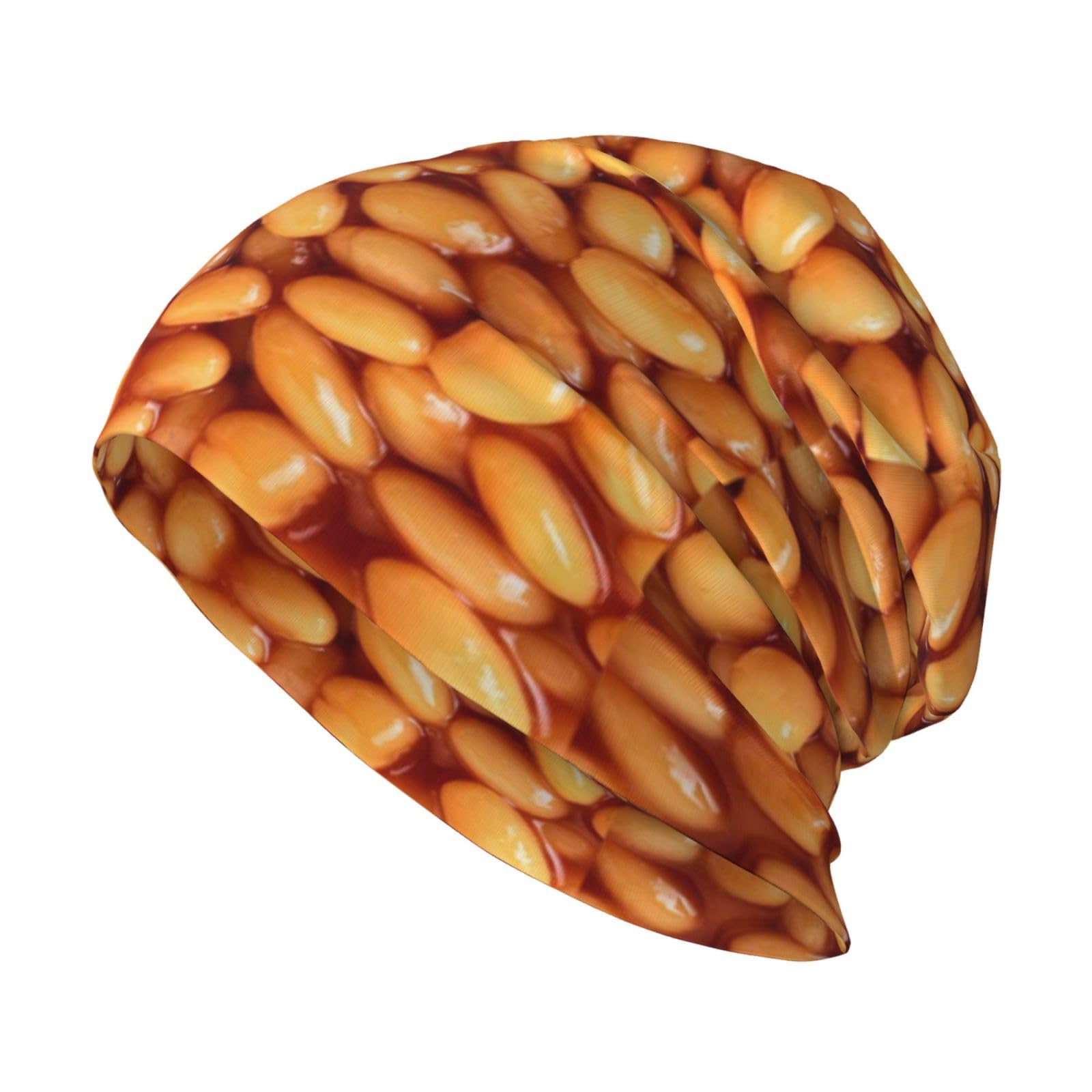 EgoMed Skull Cap,Knitted Hat Polyester Balaclava Slouchy Beanie Hat Running Hat, Baked Beans