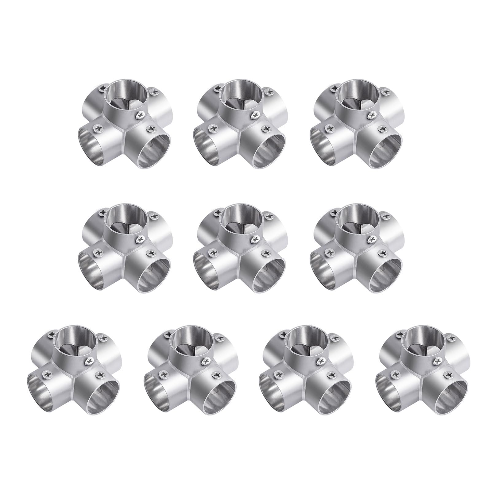 Newft B Upgrades Stainless Steel Handrail T Connectors Set Metal Pipe Fittings Structural Tube Connectors Fence End Rails Clamps Industrial Pipe Connection