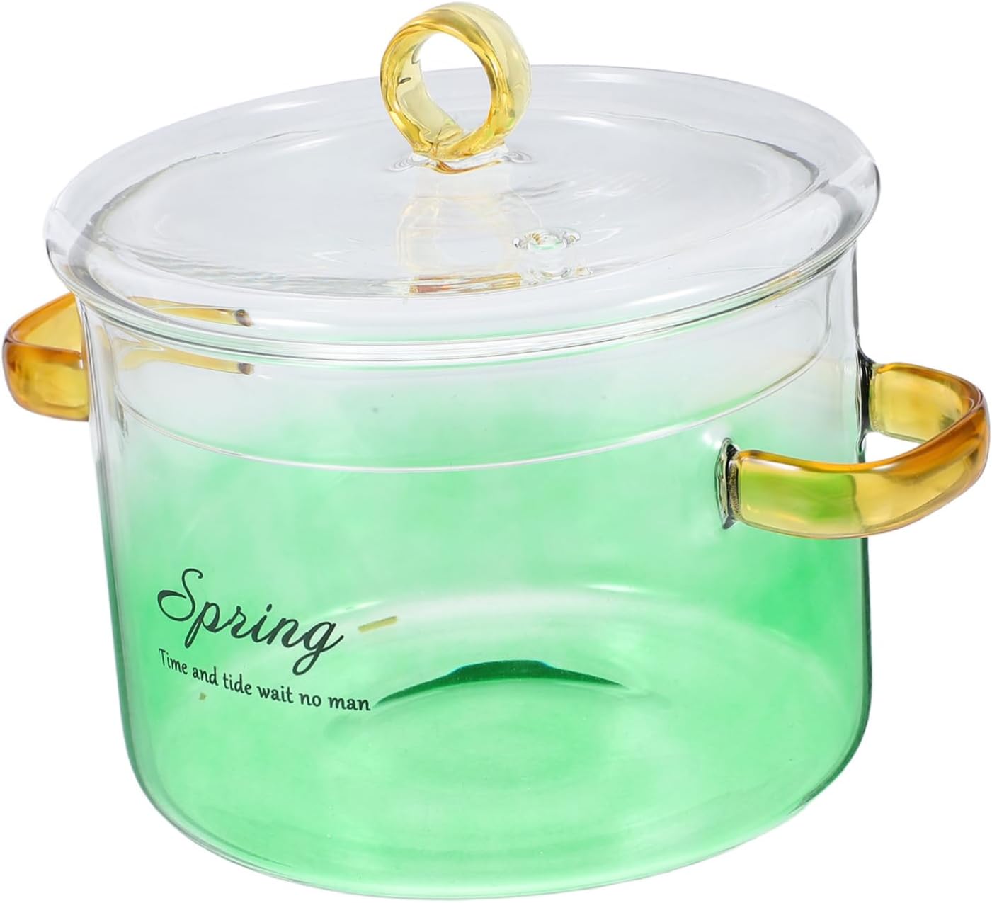 Glass Cooking Pot with Lid - Borosilicate Simmer Pot for Soup and Vegetables Clear for Noodles