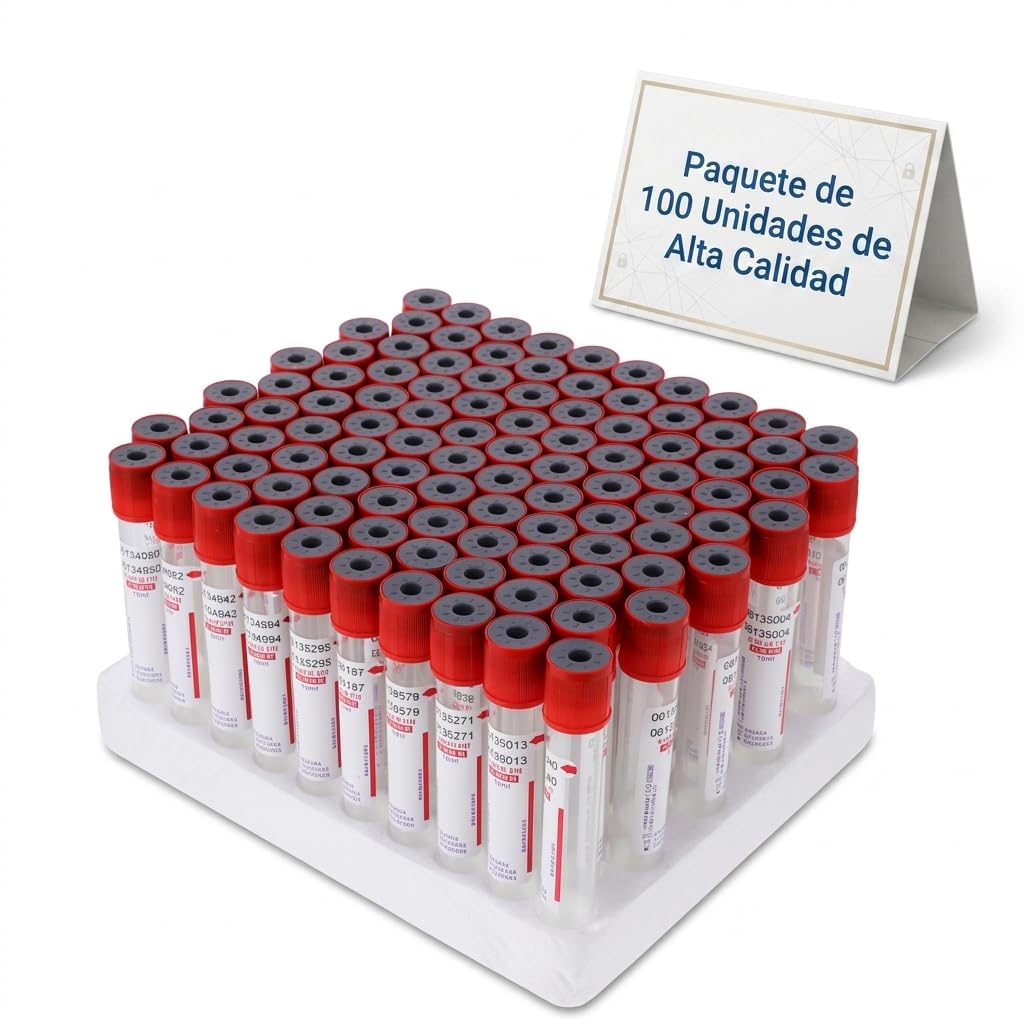 Scicalife 100 Unidades Tubo de Suero Plástico Tubo de Recolección Sangre Tubos Ensayo Laboratorio Centrífugo