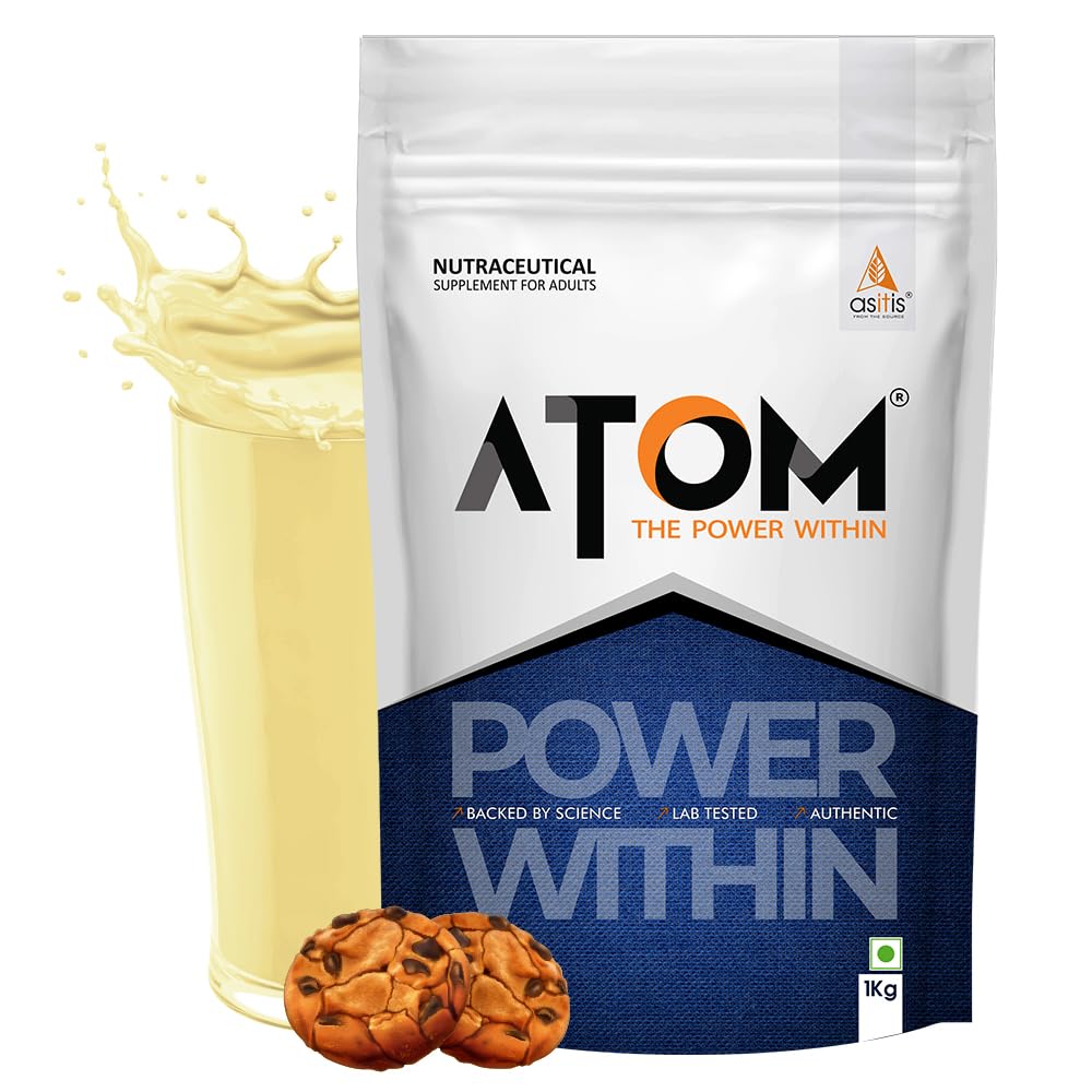 Asitis Nutrition Atom 100% Pure Carb 1Kg|For Faster Weight Gains|Reliable Source Of Fast Calories |130 Kcal Energy|Cookies And Cream Flavor, 1 count, 30 servings-image-13
