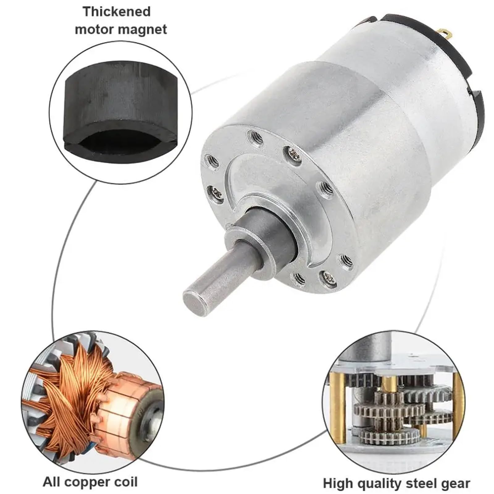 Mini silnik redukcyjny 37GB-520 DC24V 200 obr./min z metalową przekładnią i wysokim do toalety/inteligentnego robota