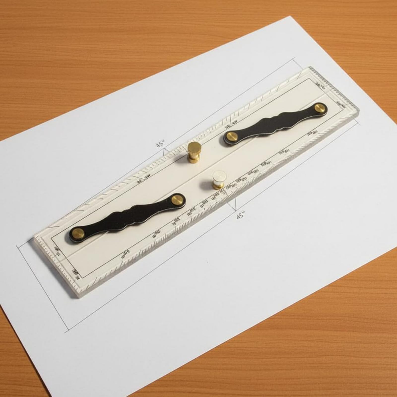 Règle de Navigation de Carte Nautique Marine Bras Parallèles Mouvement Fluide en Laiton Convient à les Travaux de Routage et Préparation d'Itinéraire, 45 CM, style to 2