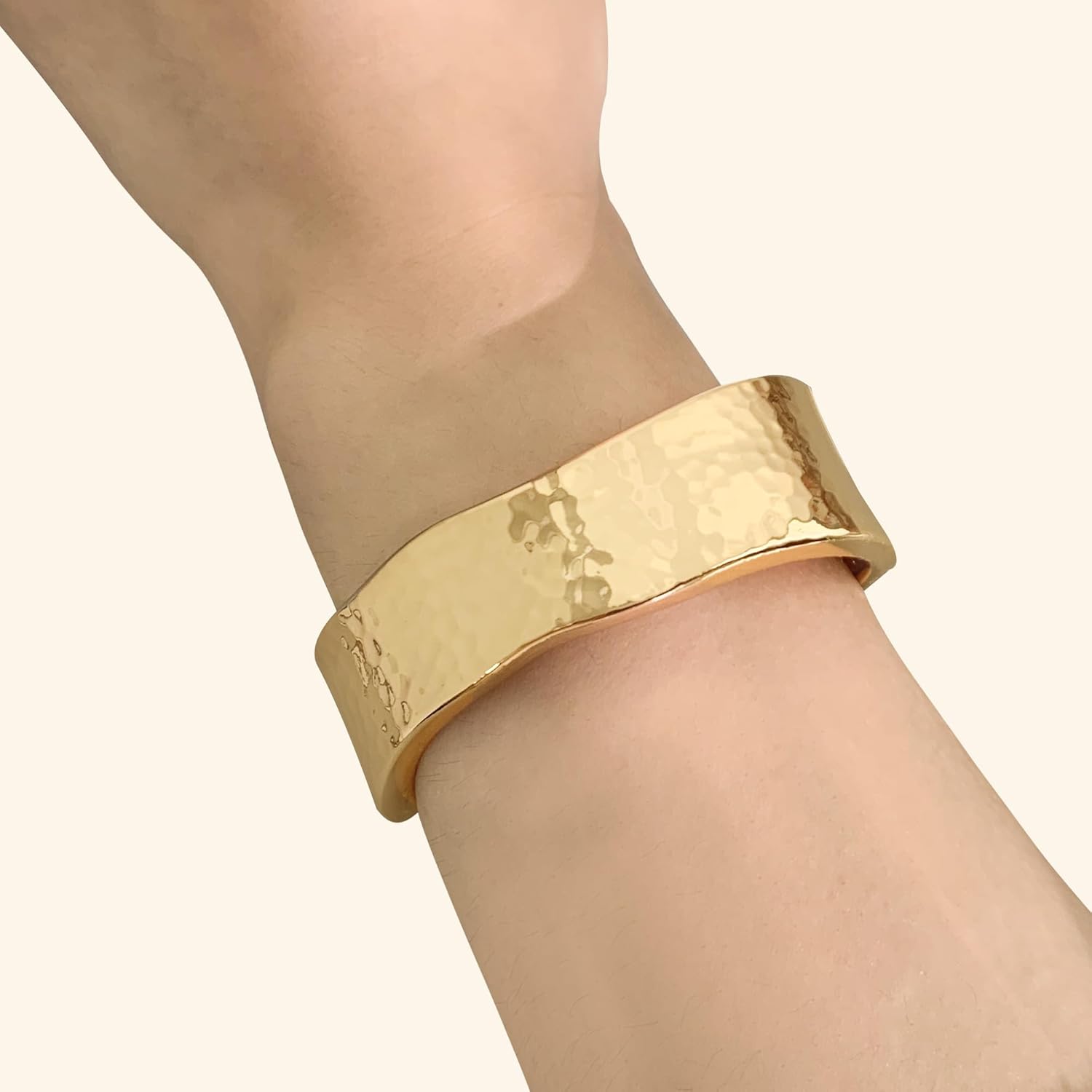 Wide Chunky Gold Cuff Bracelets for Women - Open Cuff Bangles Adjustable Wrist Bracelets, Statement Jewelry Gifts for Women - Image 4