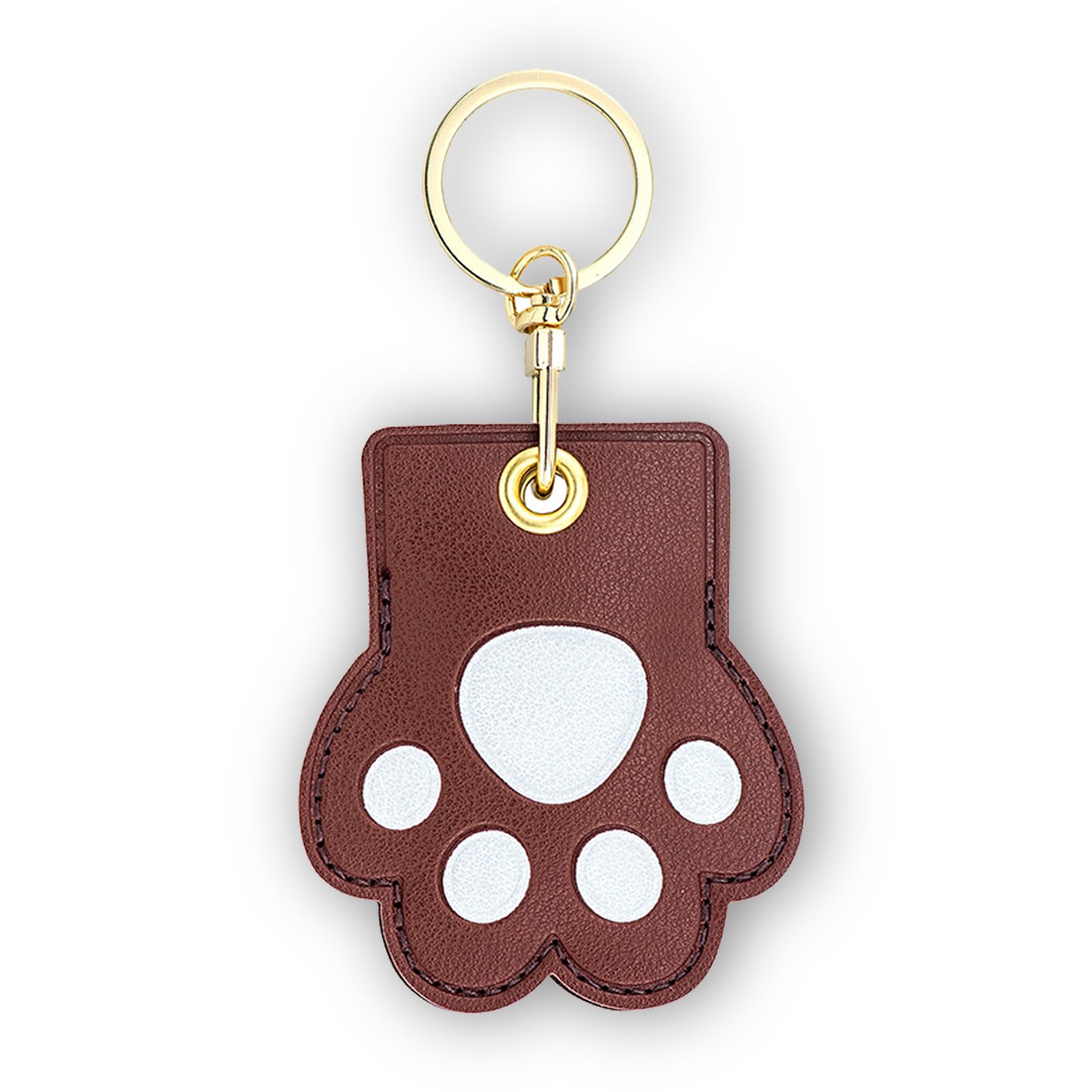 Leather Keychain Case Holder Compatible with Apple AirTag, GPS Airtag Keychain Finder Tracker with Key Ring, Anti-Scratch Protective Air Tag Cover