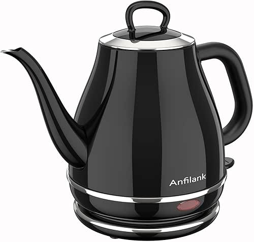 Electric Gooseneck Kettle, 1L 1500W Fast Boil, 100% Stainless Steel