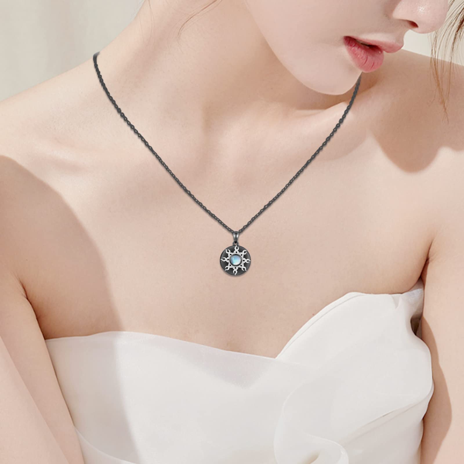 TRISHULA Kristall Halskette Damen 925 Sterlingsilber Schlüssel Herz Anhänger Schmuck Geschenk für Frauen